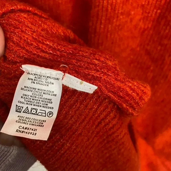 Ann Taylor LOFT Orange Cowl Neck Sweater Dress - Picture 9 of 14